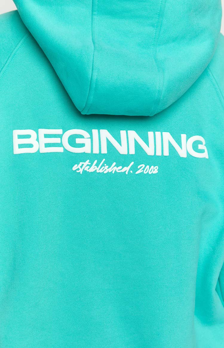 Beginning Teal Established Bubble Hoodie Image