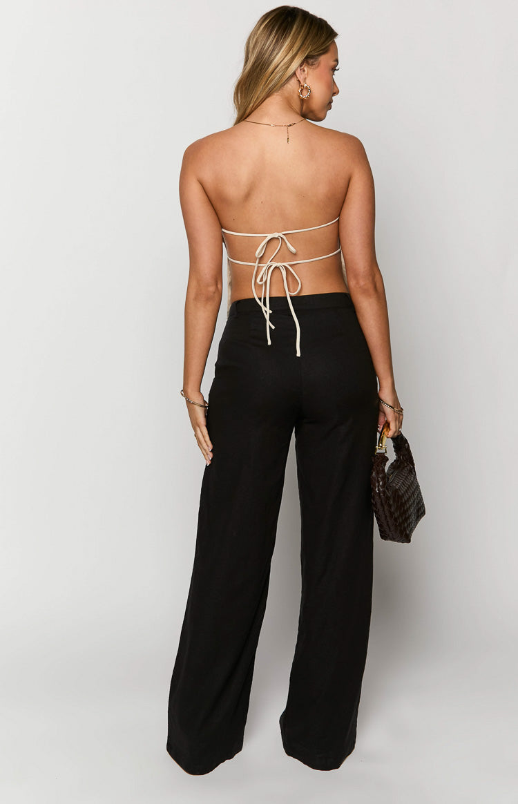 Cabo Black Linen Blend Pants Image