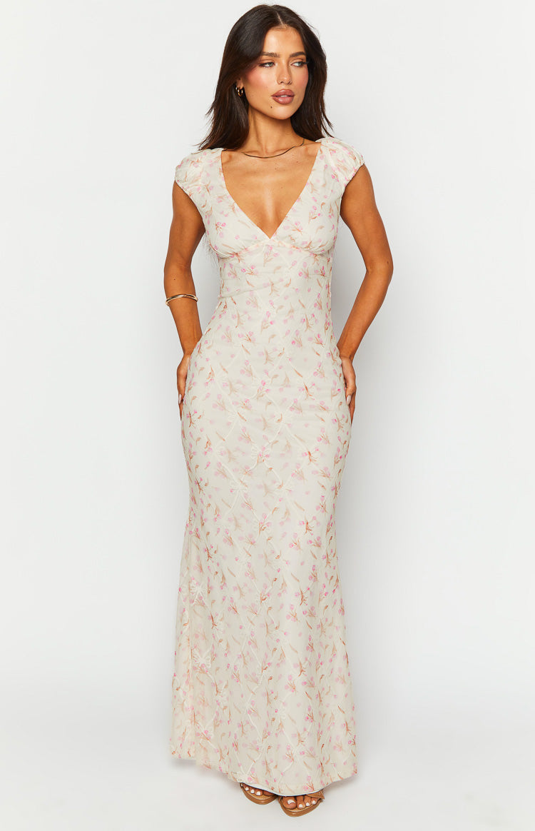 Cali White Floral Maxi Dress Image
