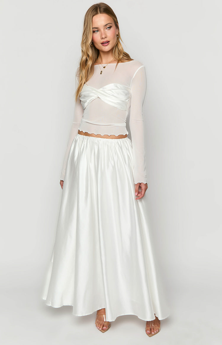 Clementine White Maxi Skirt Image