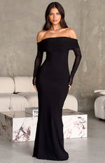 Coraline Black Long Sleeve Maxi Dress Image