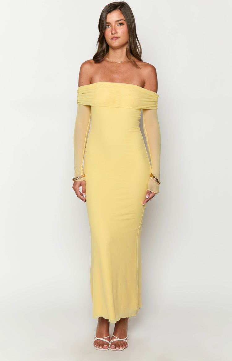 Coraline Yellow Long Sleeve Maxi Dress Image