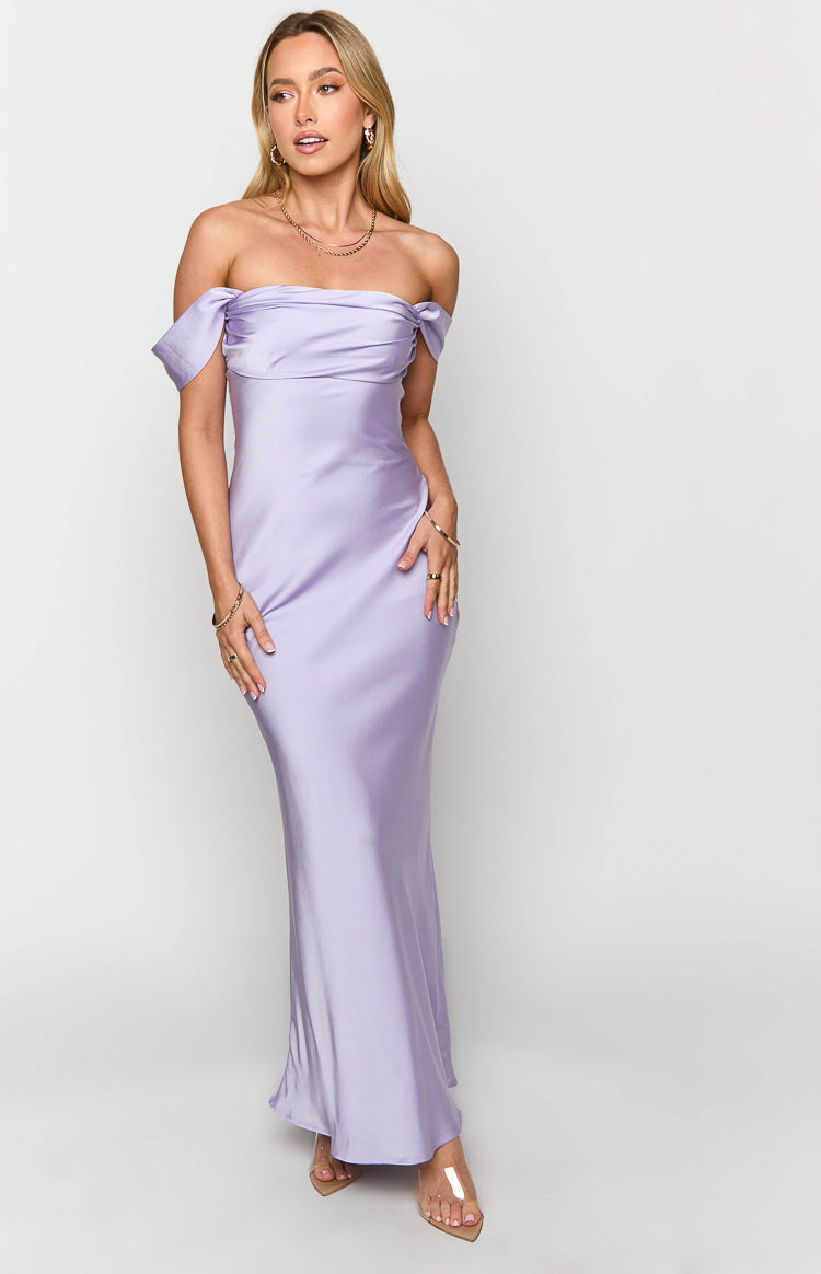 Lilac one shoulder maxi dress best sale