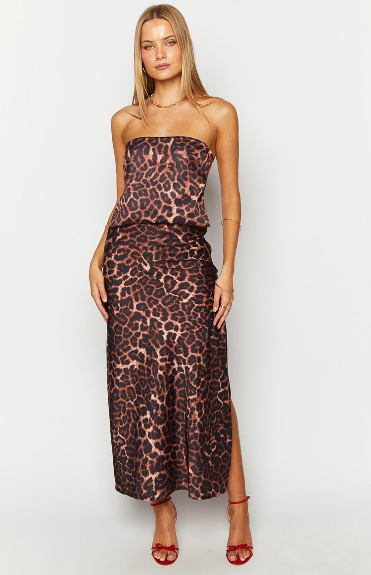 Ibiza Leopard Print Strapless Top Image