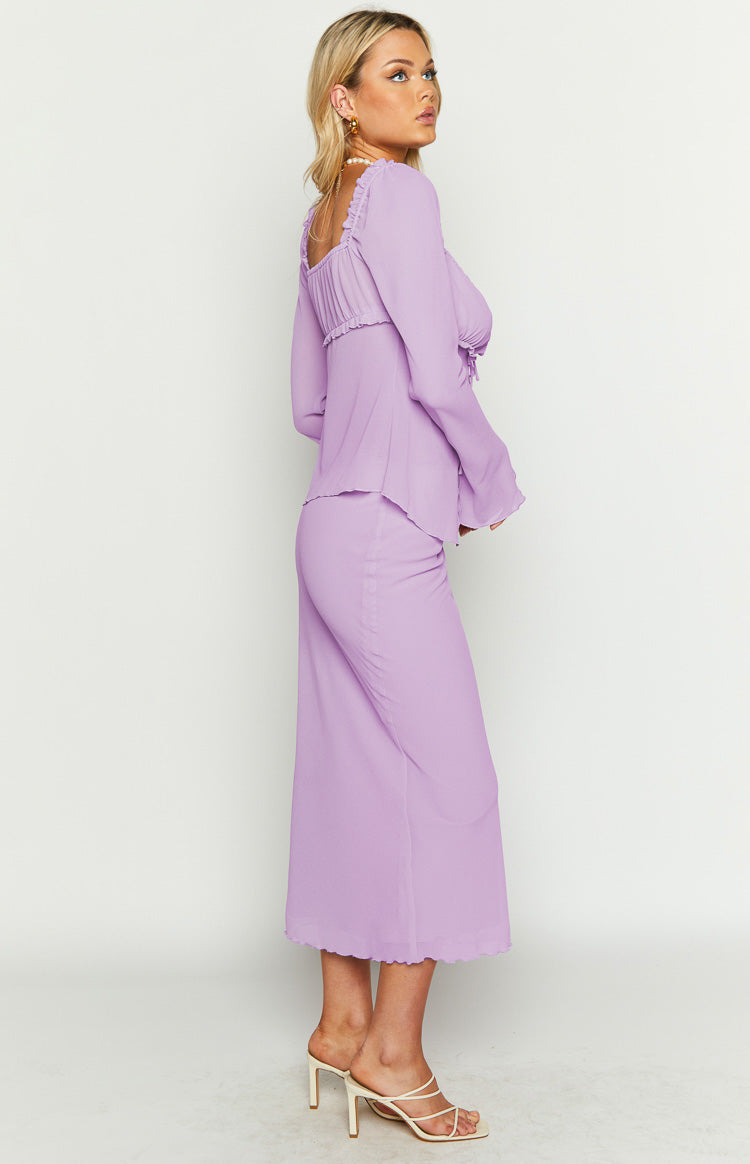 Kennedy Lilac Maxi Skirt Beginning Boutique US