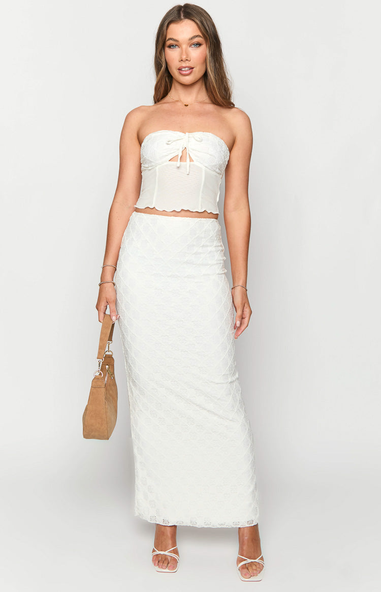 Rilee White Maxi Skirt Image