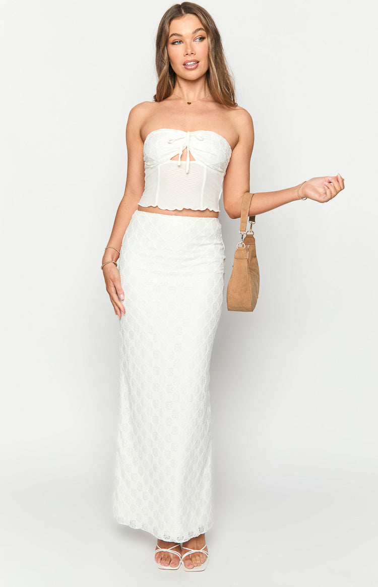 Rilee White Maxi Skirt Image