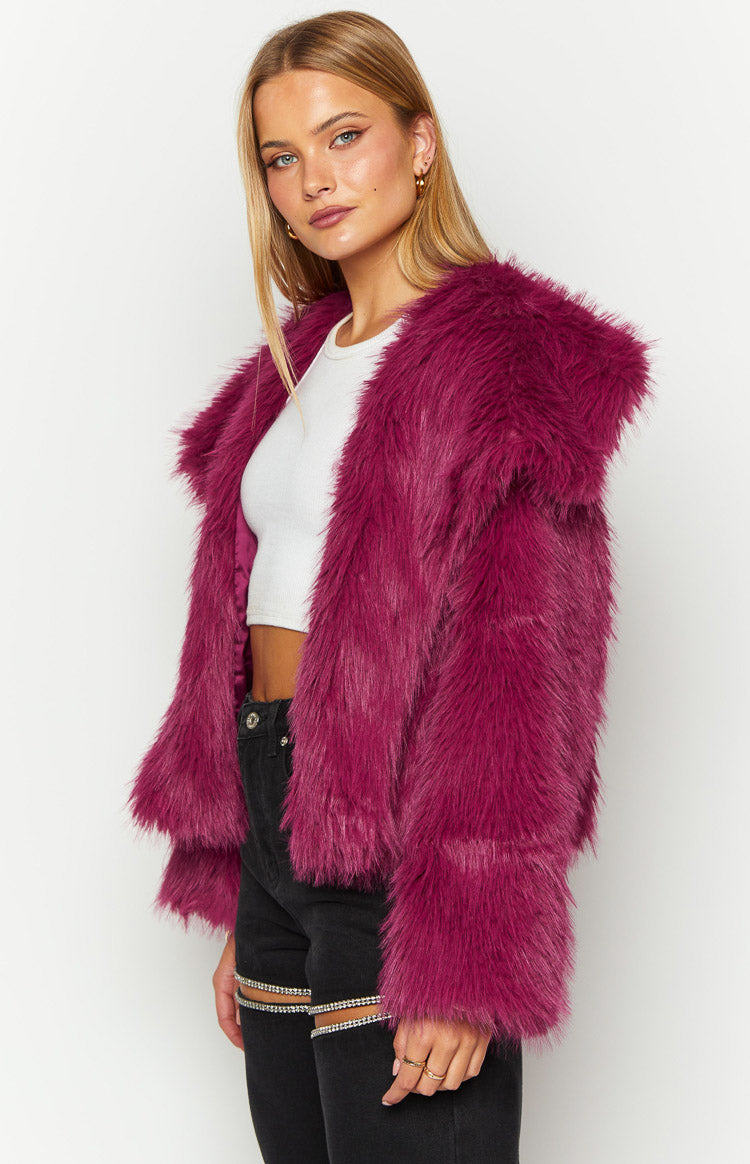 Sophie Purple Faux Fur Jacket Image