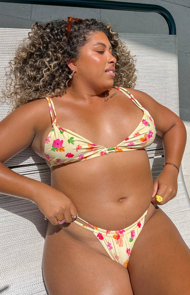 9.0 Swim Sumba Yellow Floral Bikini Top – Beginning Boutique US