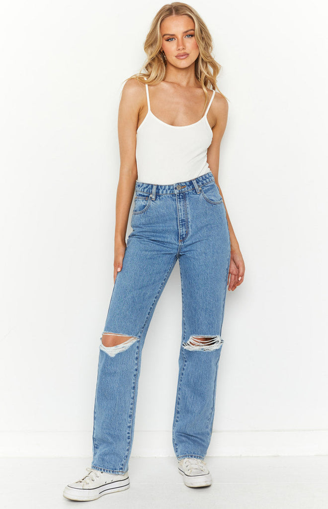 ABRAND A 94 High Straight Georgia Rip Blue Jeans – Beginning Boutique US