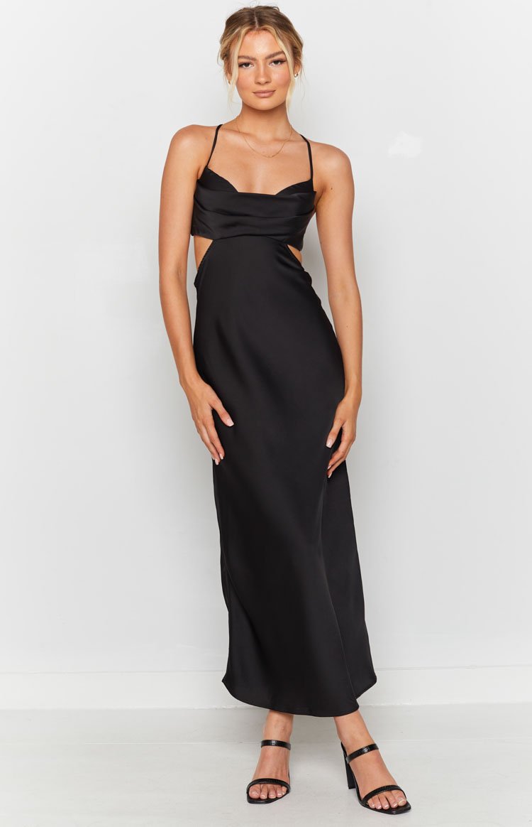Taleah Cut Out Maxi Dress Black – Beginning Boutique US