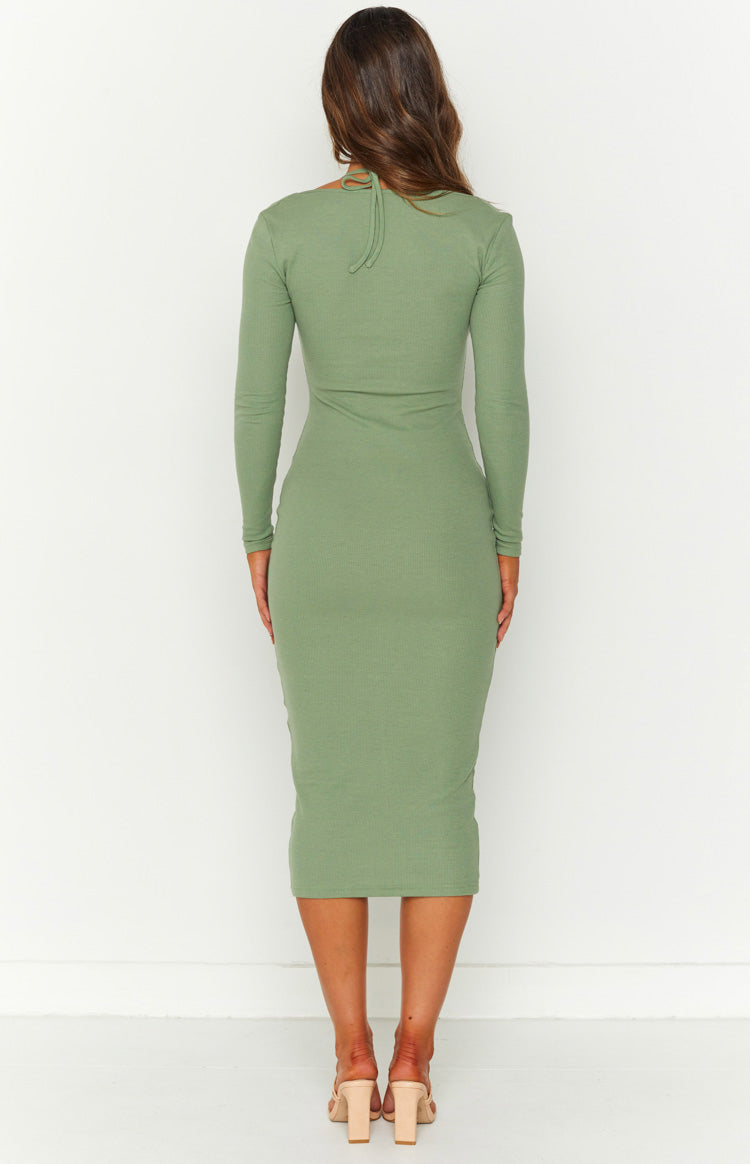 Alycia Green Knit Midi Dress Image