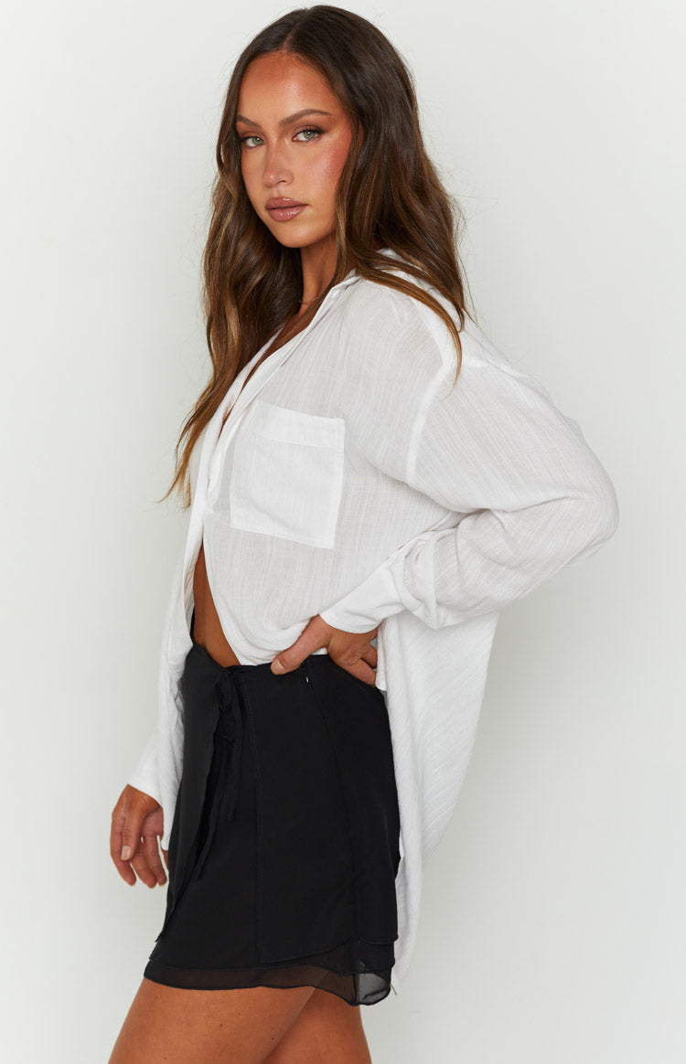 Angelina Black Chiffon Mini Skirt – Beginning Boutique US
