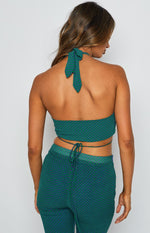 Clifford Teal Halter Top – Beginning Boutique US