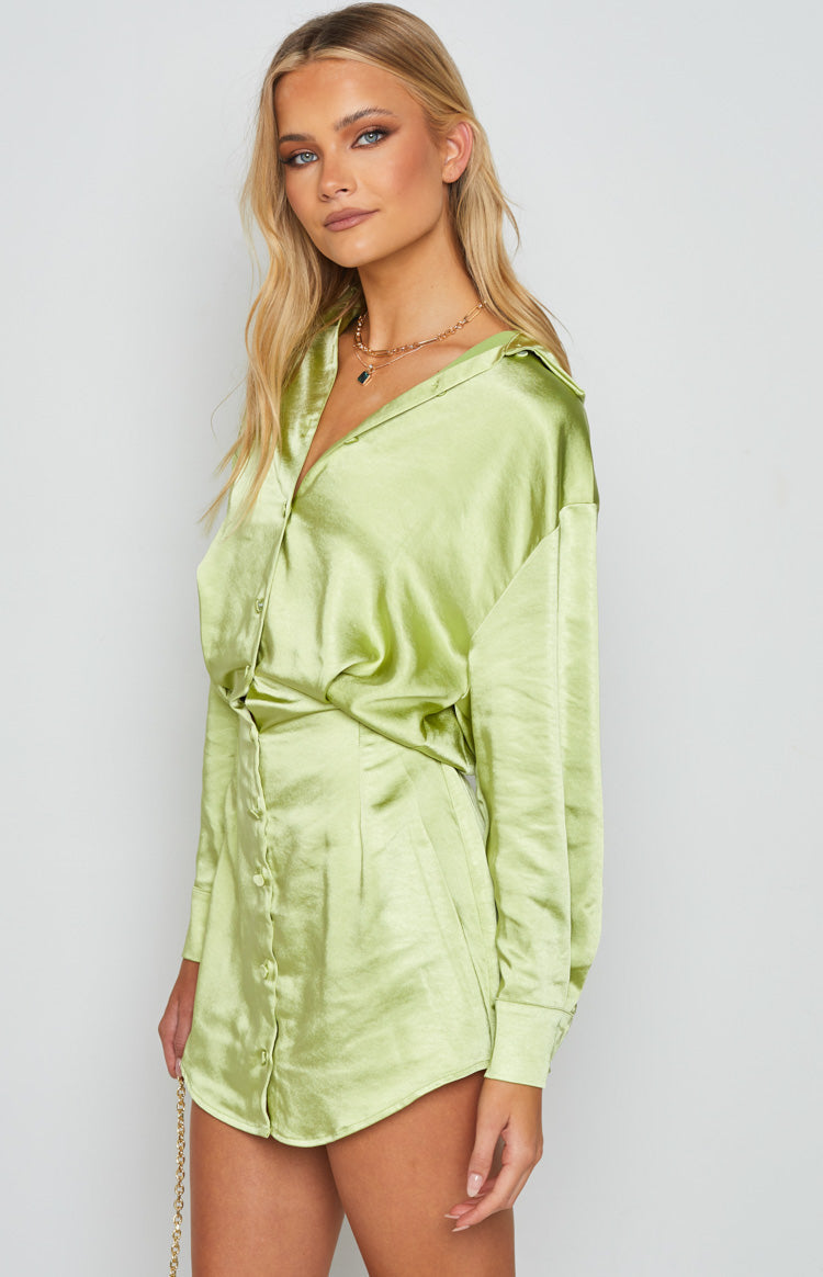 Deeper Water Mini Dress Green – Beginning Boutique US