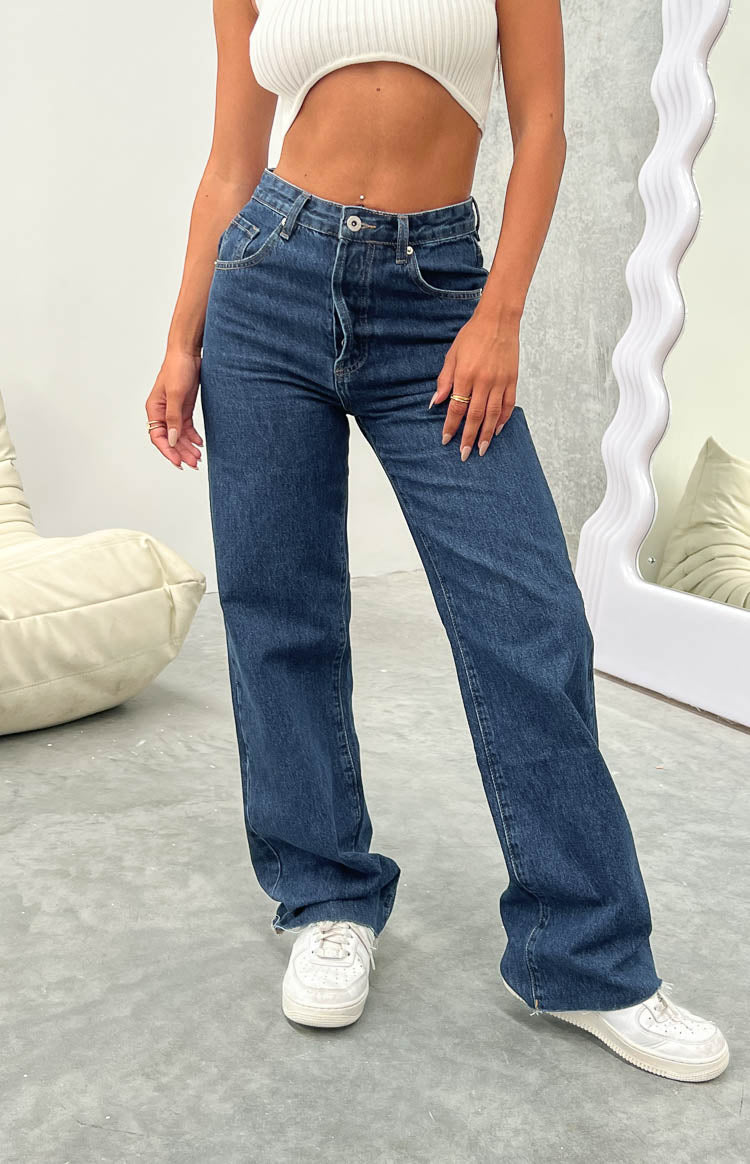 Straight Leg Jeans - Sequin Stripe