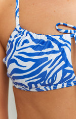 Harper Blue Zebra Tie Detail Swim Top – Beginning Boutique US