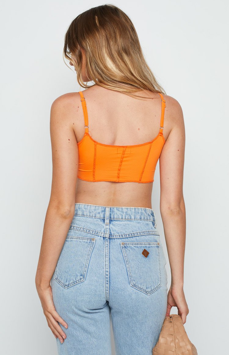 Blusa naranja corset LC – selfie boutique