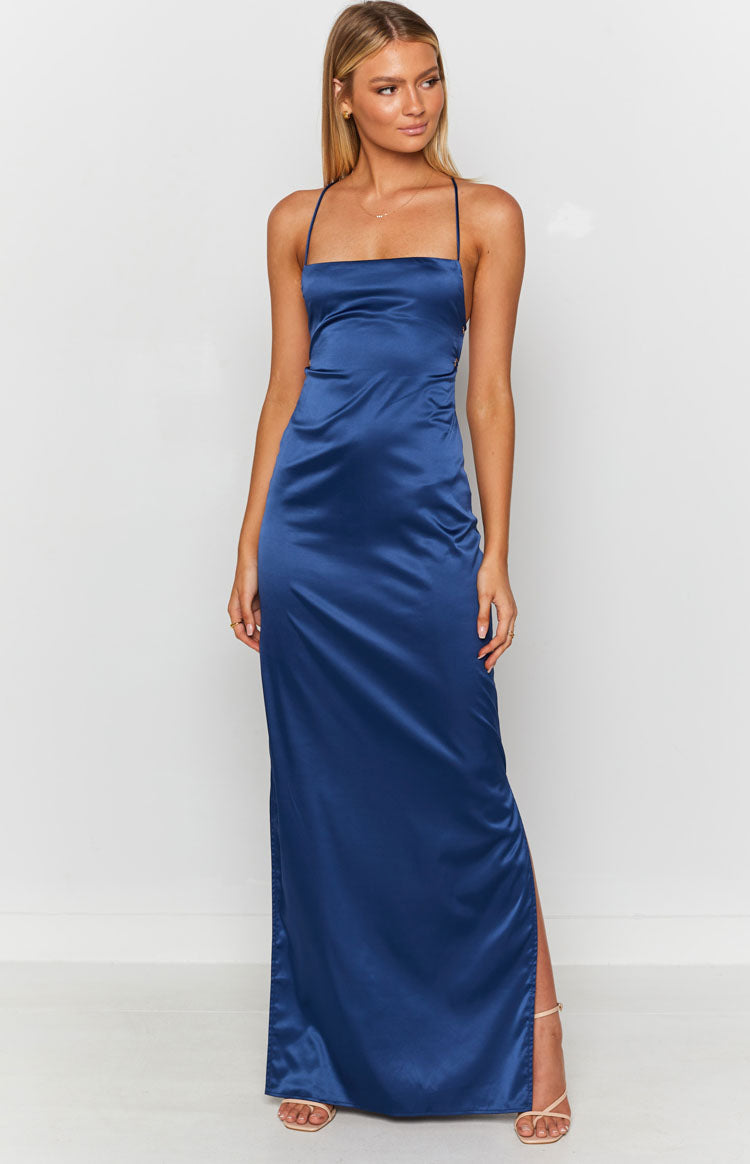 Manhattan Slip Formal Dress Navy – Beginning Boutique US