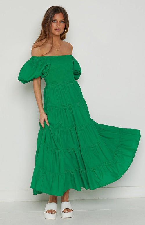 Mayfair Green Midi Dress – Beginning Boutique US