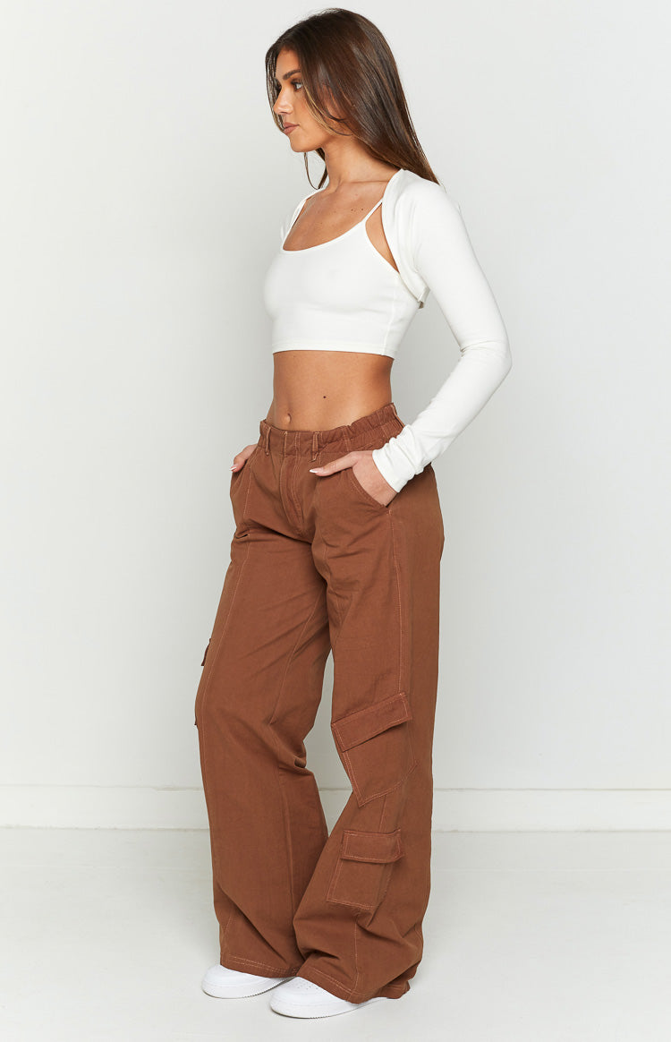 New Look Stone Wide Leg Cargo Trousers | very.co.uk