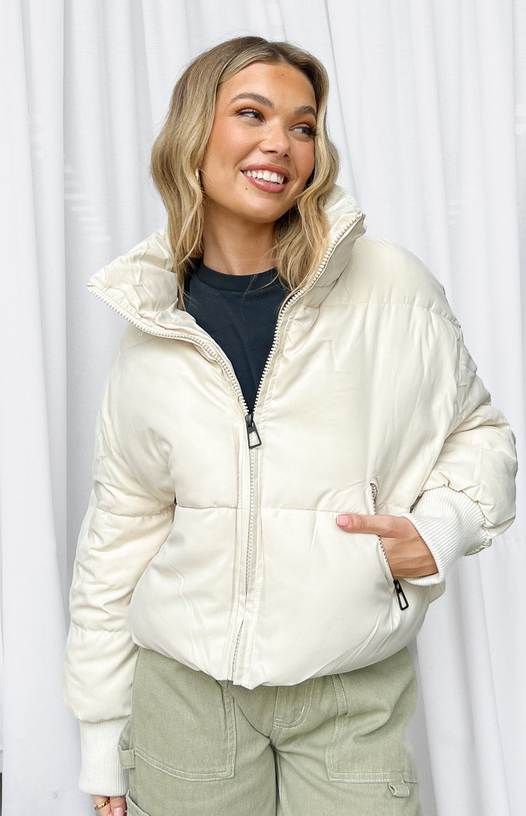 Remi Puffer Jacket White – Beginning Boutique US