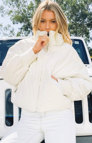 Remi Puffer Jacket White – Beginning Boutique US