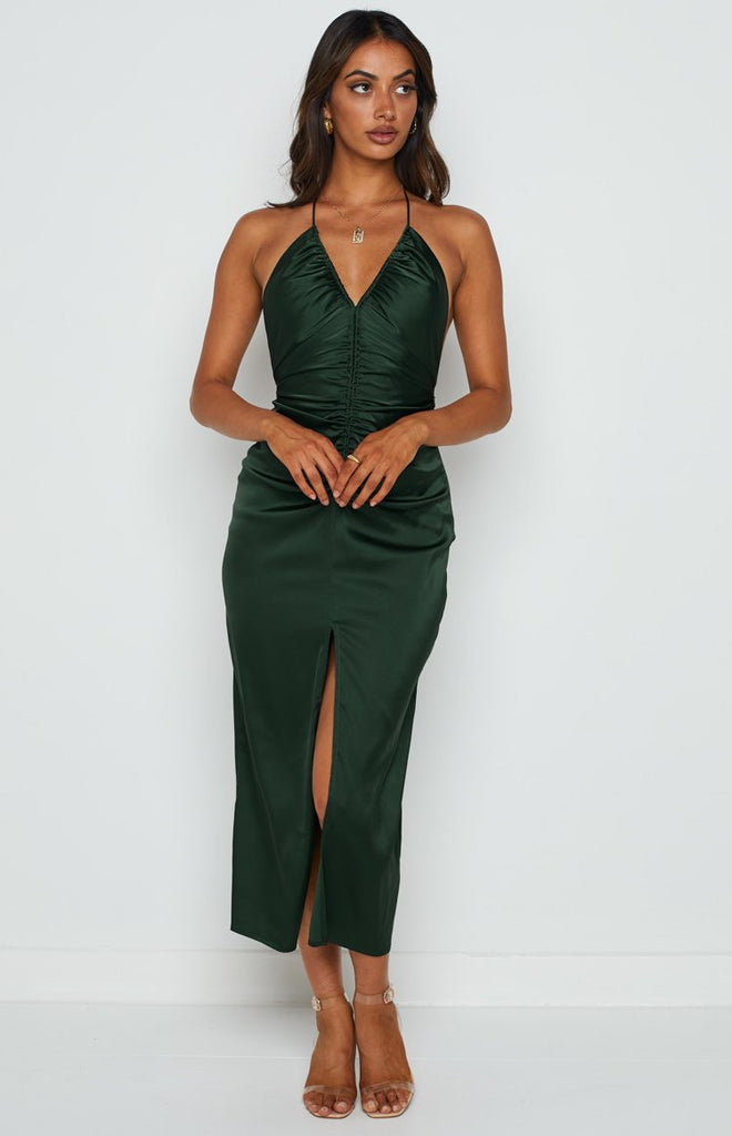 Rosey Emerald Midi Dress – Beginning Boutique US