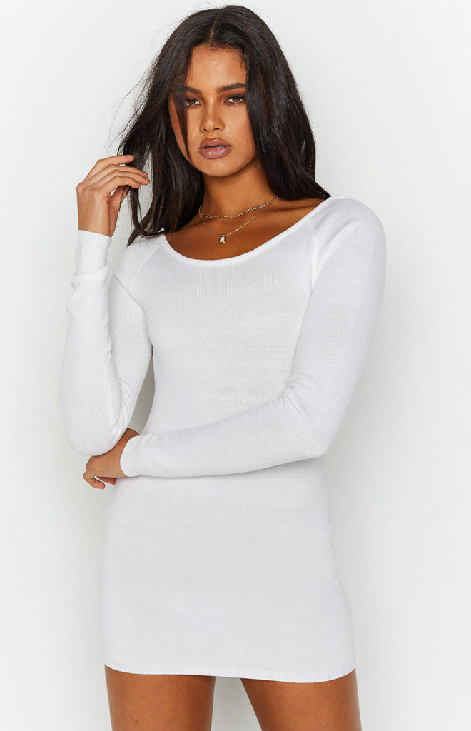 SNDYS Milo White Knit Dress – Beginning Boutique US