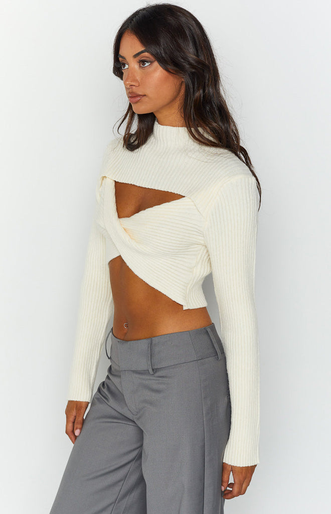 Seylest White Cut Out Sweater – Beginning Boutique US