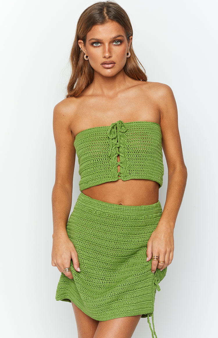 New Cute Multi-Color Crochet Bra Top and Mini Skirt Ser