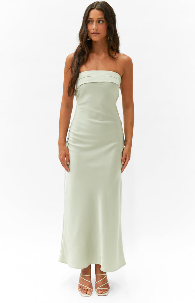 Maiah Sage Maxi Dress – Beginning Boutique US