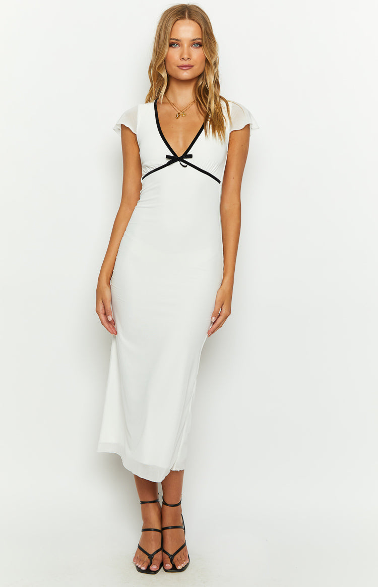 Sweetie White Mesh Midi Dress, | Shop Midi Dresses by Beginning Boutique